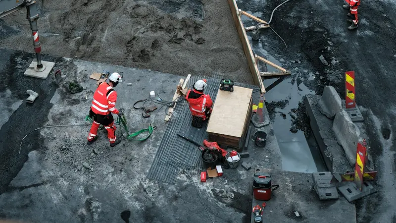 Chantier de fondations en fond de fouille (photo d'illustration)